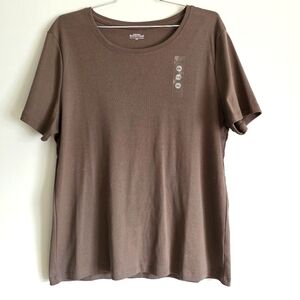 Northern Reflections Cotton T-Shirt Brown Bark Women's Sz XXL